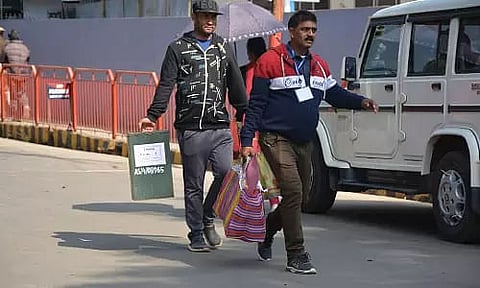 Assam: Poll officials head to polling stations