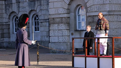 Union Defence Minister Rajnath Singh given full ceremony Guard of Honour in London