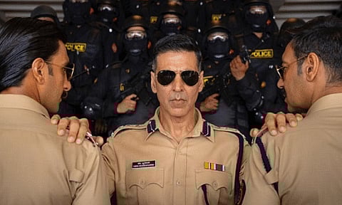 Akshay Kumar poses with his 'Desi Avengers of Cop Universe'
