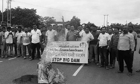 NHPC Effigy Burnt in Lakhimpur over Subansiri Lower Hydroelectric Project
