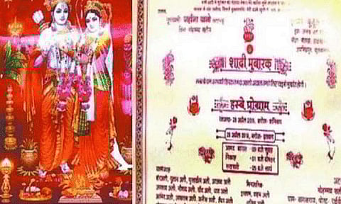 Muslim family's wedding cards have Hindu Gods