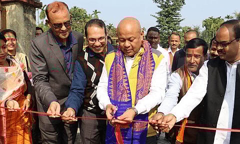 BTC chief Hagrama Mohilary lays foundation stone of girls' hostel building