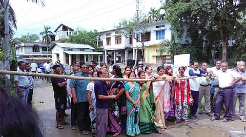 Locals in Tezpur protest deplorable condition of roads