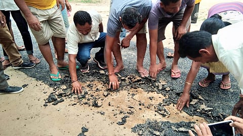 Shoddy road repair work irks residents in Bokajan