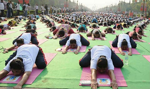 Preparation on for 4th International Yoga Day