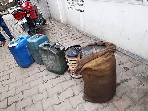 গোলাঘাটত অবৈধ পেট্ৰ'ল জব্দ