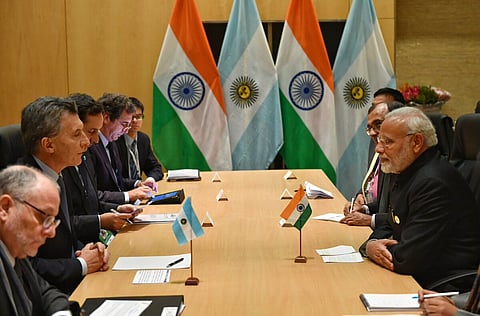 Indian Prime Minister Narendra Modi meets leaders of Argentina, Angola