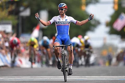 Slovakia’s Sagan sprints to yellow in chaotic stage 2