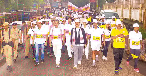 Chandra Mohan Patowary flags off walkathon