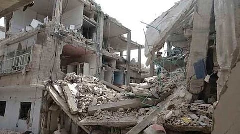 Building collapses, two injured