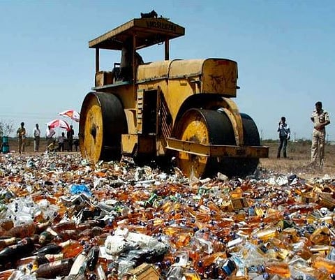 Guwahati Excise Division destroyed Country liquor in diffrent parts of Guwahati