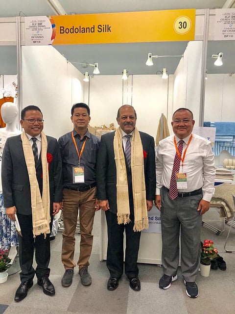 Blended Indi and Muga of BTC Region in Demand at Osaka Silk Fair in Japan