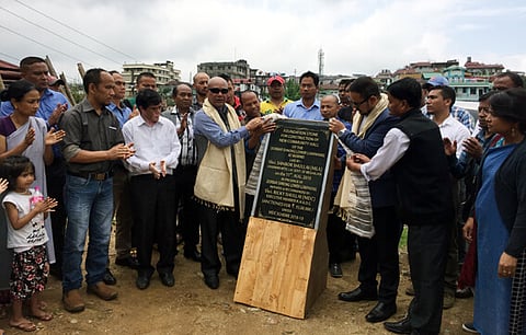 MLA Sanbor Shullai lays foundation for community hall at Lum Mawnei, Shillong