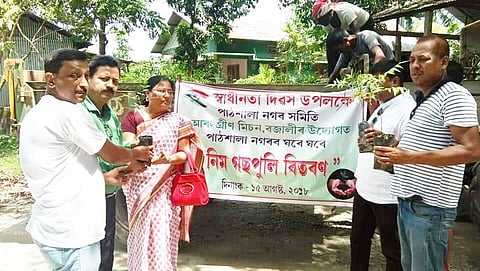 Neem Saplings Distributed On the Occasion of Independence Day