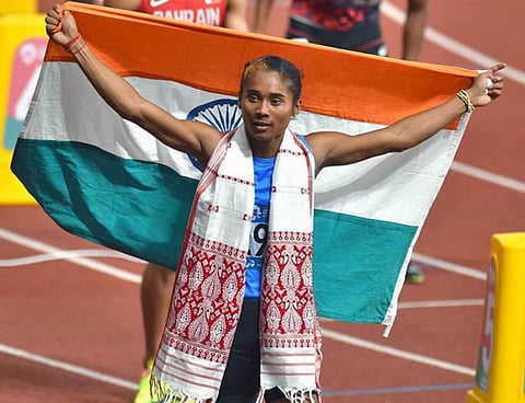 Hima Das Shatters National record, Wins Silver at 2018 Asian Games