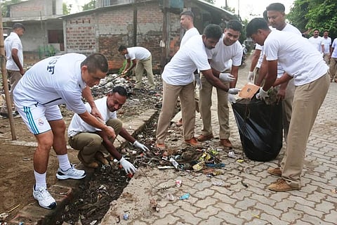 Cleanliness drive undertaken at Joysagar tank in Sivasagar