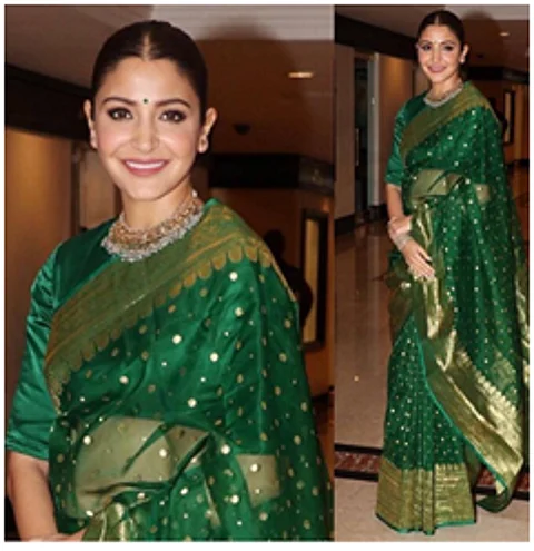 Anushka's Sarees are Worth Being in Your Wardrobes, this Puja