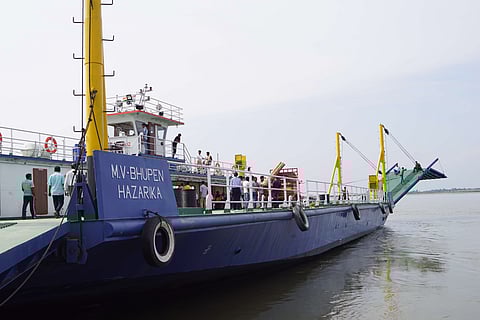MV-Bhupen Hazarika Ferry Reaches Neematighat, Jorhat