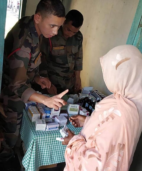 Free medical camp organized by Red Horns Division of Indian Army