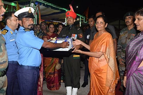 Defence Minister Nirmala Sitharaman celebrates Diwali with troops
