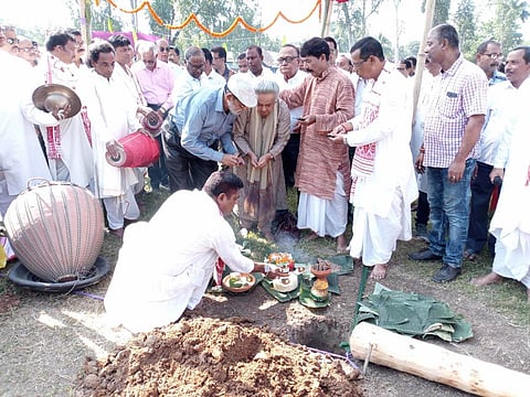 Lai khuta of Kartik Hazarika National Theatre Festival erected