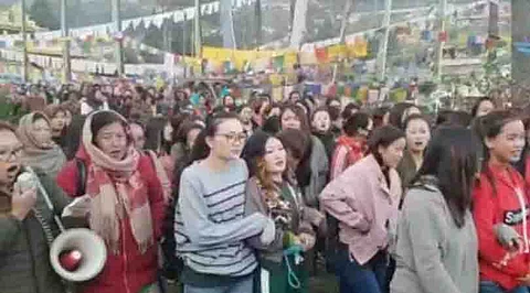 Women stage protest against Arunachal Scouts, seek immediate withdrawal