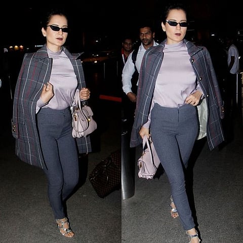 Kangana Ranaut Goes Chic with WinteryPlaid Overcoat