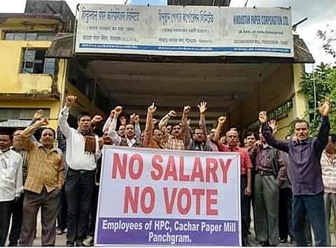 No salary no vote, declare Hindustan Paper Corporation (HPC) employees