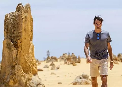 Roger Federer visits Australia’s Pinnacles