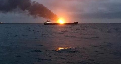 11 Dies as Two Ships Catch fire in the Kerch Strait