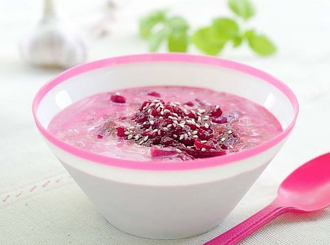 Beetroot Raita (Chukander ka Raita): Recipes by Mridula Baljekar