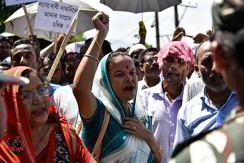 Axom Rajyik Prathmik Shikshak Sanmilani’ protest on January 11