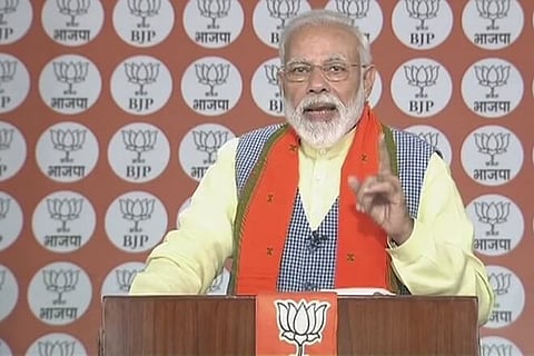 Prime Minister Modi interacted with 1 crore BJP workers through Video Conferencing