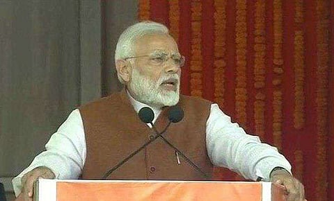 Modi launches developmental projects amid protests