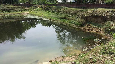 Three children drowned to death while going to bath in a pond