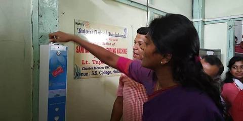 Sanitary napkin vending machine installed by Rotary Club of Hailakandi