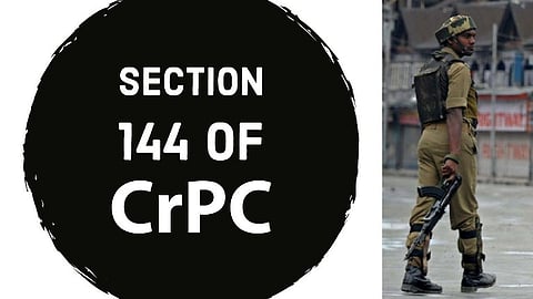Prohibition Under Section 144 on Assembly of Over Five Persons