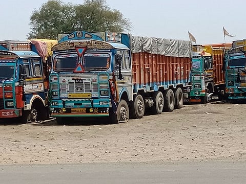 Five trucks seized by Dharamtul Police for plying without valid papers