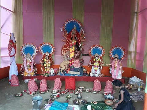 Basanti Puja celebrated by Demow Milan Jyoti Sangha