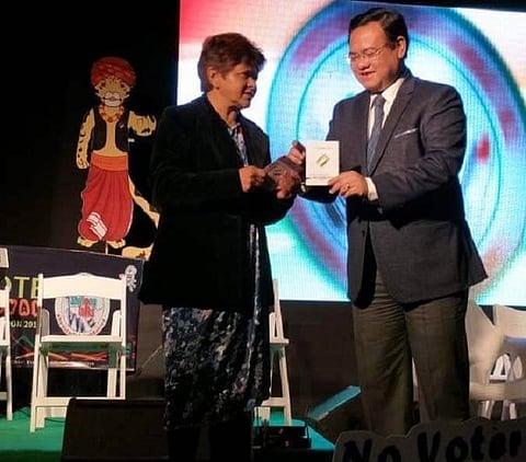 Meghalaya poll officer Fredrick Roy Kharkongor issues Braille voter I-card