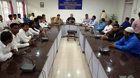 Peace committee meeting held at the office of the Deputy Commissioner after the beef selling incident