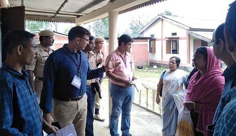 General Observer for Lok Sabha election Sunil Yadav visits Jirighat, Lakhipur