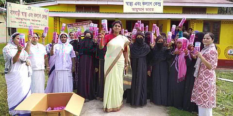 Hailakandi administration woos women voters by launching a drive of free napkin pads distribution