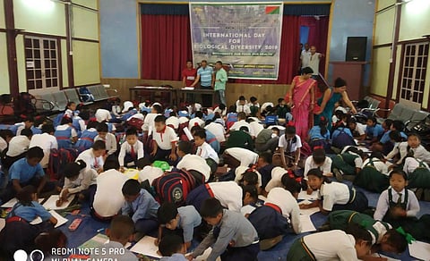 Drawing competition held in Haflong in conjunction with the upcoming International Day for Biological Diversity