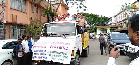 Rally taken out from Deputy Commissioner’s office in Hailakandi chanting slogans of peace and unity