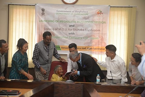 Meghalaya Mushroom mission launched by chief guest and octogenarian farmer Sber Majaw