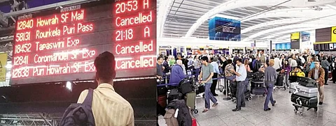 Trains & Flight services interrupted due to bad weather condition in Assam and other parts