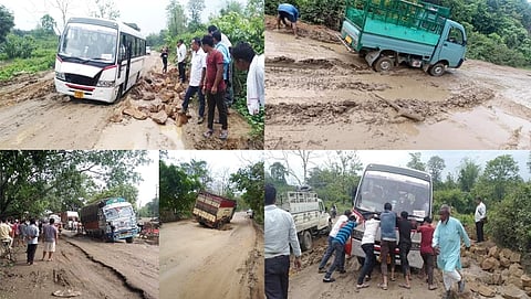Pathetic condition of NH 39 & NH 36 makes life miserable in East Karbi Anglong