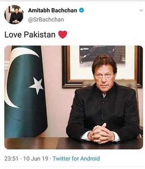 Amitabh Bachchan's Twitter account gets hacked, Pakistan PM's image gets place in profile picture