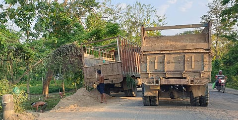 Sand mining goes unregulated in Karbi Anglong with uncontrolled mining from river beds and agricultural lands